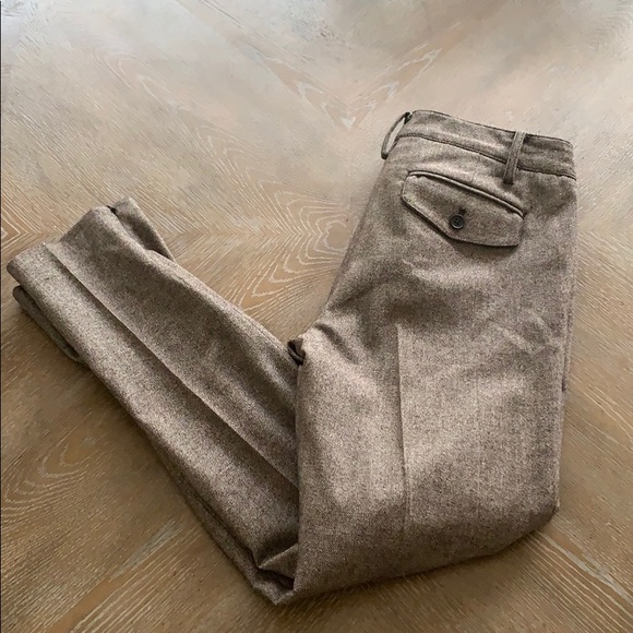 ROBERT RODRIGUEZ Mid-Rise Herringbone Wool Pants 6 - Picture 10 of 10